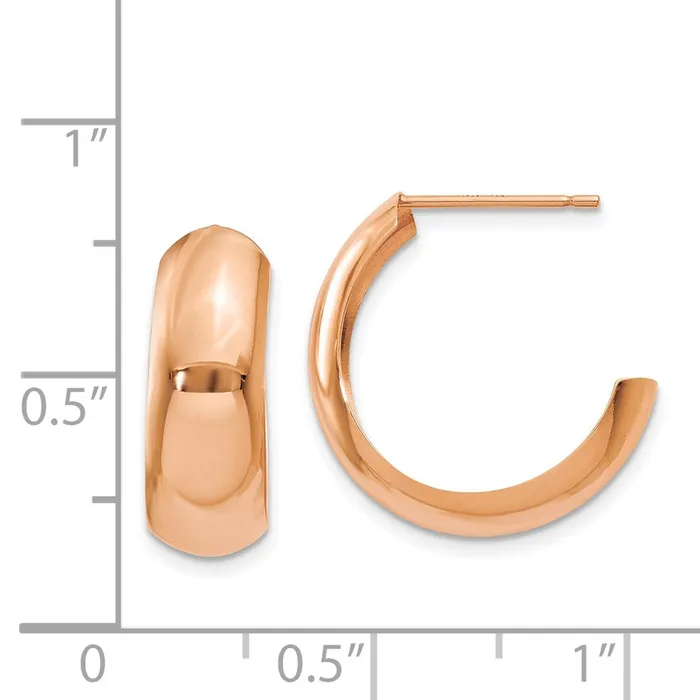 Qgold Earrings 14k Rose Gold 6 mm Polished Hoop Earrings 14 grams Qgold Earrings 14k Rose Gold 6 mm Polished Hoop Earrings 14 grams