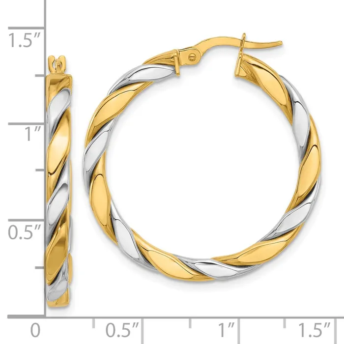 Qgold Earrings 14k Twotone 31 mm Hoop Earrings 303 grams Qgold Earrings 14k Twotone 31 mm Hoop Earrings 303 grams