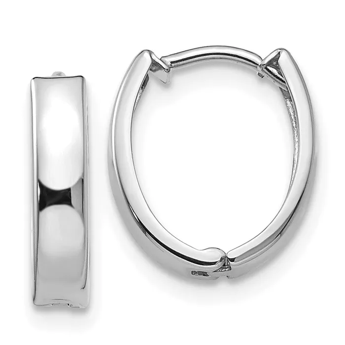 Qgold Earrings 14k White Gold 10 mm Polished Hinged Hoop Earrings 109 grams Qgold Earrings 14k White Gold 10 mm Polished Hinged Hoop Earrings 109 grams