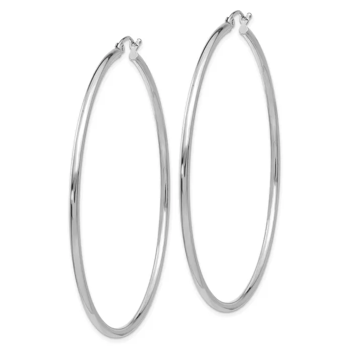 Qgold Earrings 14k White Gold 2 mm Lightweight Tube Hoop Earrings 322 grams Qgold Earrings 14k White Gold 2 mm Lightweight Tube Hoop Earrings 322 grams