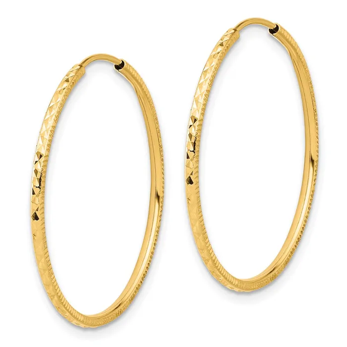 Qgold Earrings 14k Yellow Gold 15 mm Endless Hoop Earrings 118 grams Qgold Earrings 14k Yellow Gold 15 mm Endless Hoop Earrings 118 grams