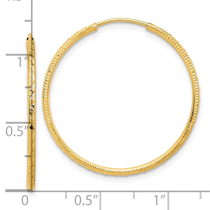 Qgold Earrings 14k Yellow Gold 15 mm Endless Hoop Earrings 118 grams Qgold Earrings 14k Yellow Gold 15 mm Endless Hoop Earrings 118 grams