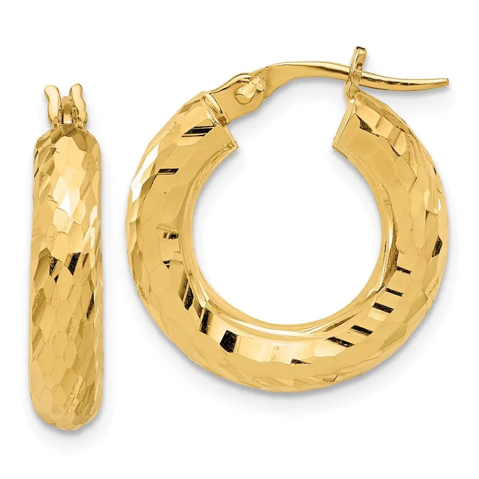 Qgold Earrings 14k Yellow Gold 1925 mm Diamondcut Hoop Earrings 291 grams Qgold Earrings 14k Yellow Gold 1925 mm Diamondcut Hoop Earrings 291 grams