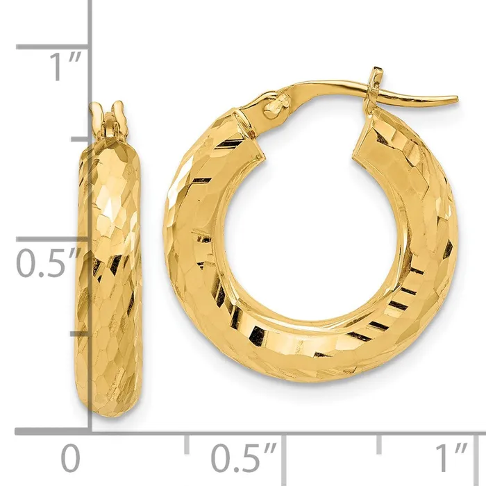 Qgold Earrings 14k Yellow Gold 1925 mm Diamondcut Hoop Earrings 291 grams Qgold Earrings 14k Yellow Gold 1925 mm Diamondcut Hoop Earrings 291 grams