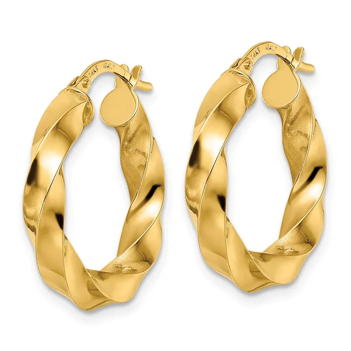 Qgold Earrings 14k Yellow Gold 216 mm Polished Twisted Hoop Earrings 234 grams Qgold Earrings 14k Yellow Gold 216 mm Polished Twisted Hoop Earrings 234 grams