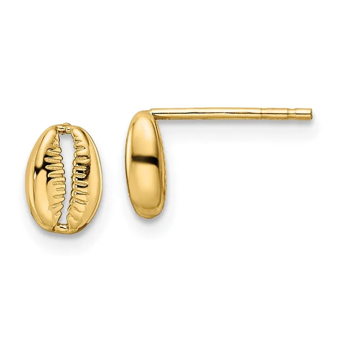 Qgold Earrings 14k Yellow Gold 52 mm Polished Shell Post Earrings 109 grams Qgold Earrings 14k Yellow Gold 52 mm Polished Shell Post Earrings 109 grams