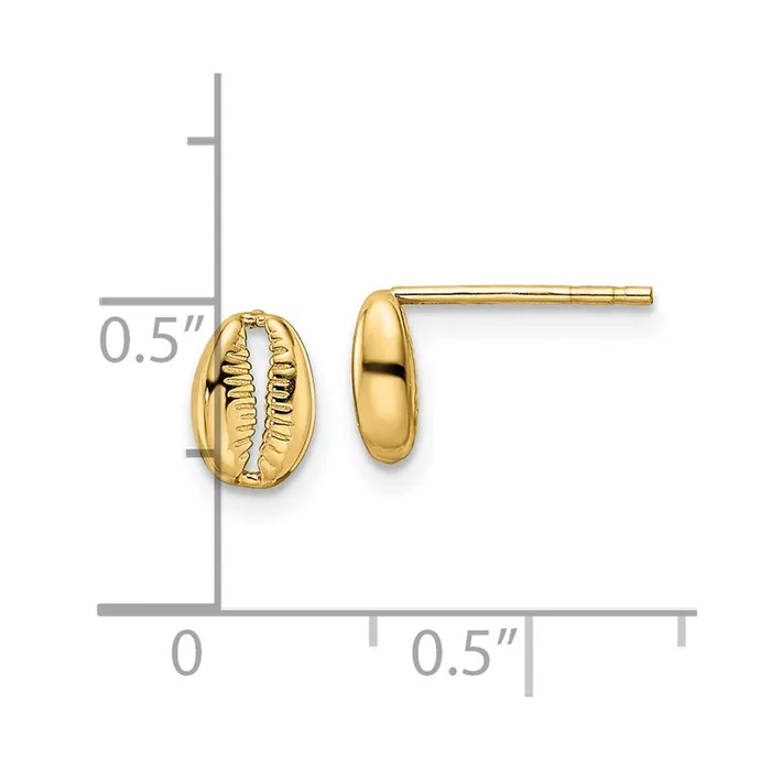 Qgold Earrings 14k Yellow Gold 52 mm Polished Shell Post Earrings 109 grams Qgold Earrings 14k Yellow Gold 52 mm Polished Shell Post Earrings 109 grams