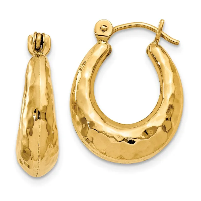 Qgold Earrings 14k Yellow Gold 5 mm red Fancy Hollow Hoop Earrings 223 grams Qgold Earrings 14k Yellow Gold 5 mm red Fancy Hollow Hoop Earrings 223 grams