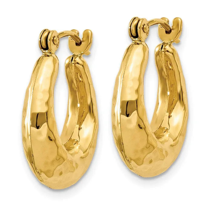 Qgold Earrings 14k Yellow Gold 5 mm red Fancy Hollow Hoop Earrings 223 grams Qgold Earrings 14k Yellow Gold 5 mm red Fancy Hollow Hoop Earrings 223 grams