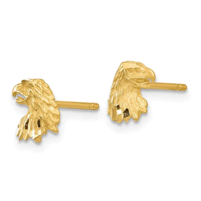 Qgold Earrings 14k Yellow Gold 6 mm Diamondcut Eagle Earrings 09 grams Qgold Earrings 14k Yellow Gold 6 mm Diamondcut Eagle Earrings 09 grams