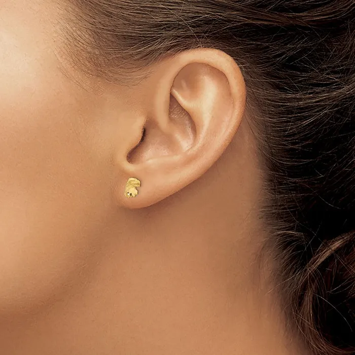 Qgold Earrings 14k Yellow Gold 6 mm Diamondcut Eagle Earrings 09 grams Qgold Earrings 14k Yellow Gold 6 mm Diamondcut Eagle Earrings 09 grams