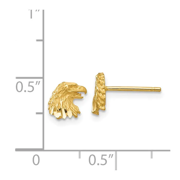Qgold Earrings 14k Yellow Gold 6 mm Diamondcut Eagle Earrings 09 grams Qgold Earrings 14k Yellow Gold 6 mm Diamondcut Eagle Earrings 09 grams