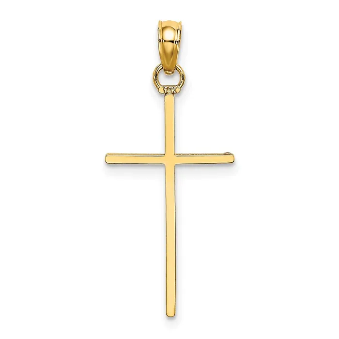 Qgold Necklaces 10k Yellow Gold 11 mm Polished Cross Pendant 045 grams Qgold Necklaces 10k Yellow Gold 11 mm Polished Cross Pendant 045 grams