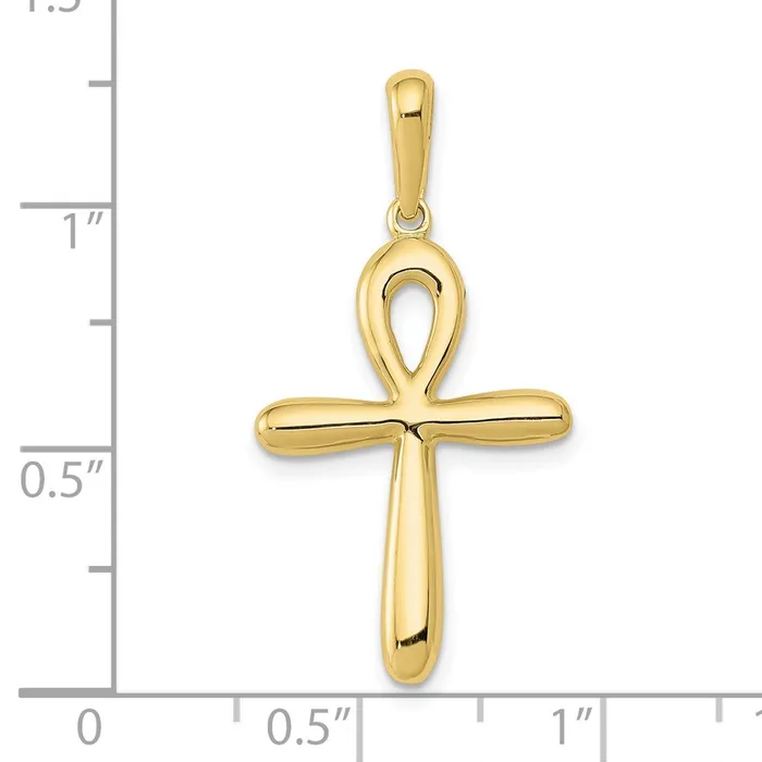 Qgold Necklaces 10k Yellow Gold 17 mm Ankh Cross Pendant 115 grams Qgold Necklaces 10k Yellow Gold 17 mm Ankh Cross Pendant 115 grams