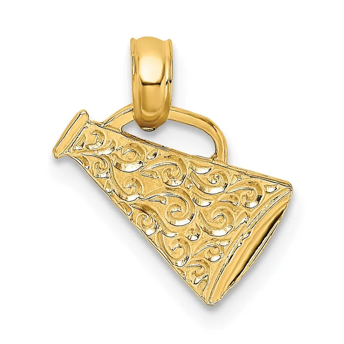 Qgold Necklaces 10k Yellow Gold 76 mm Megaphone with Handle Pendant 042 grams Qgold Necklaces 10k Yellow Gold 76 mm Megaphone with Handle Pendant 042 grams