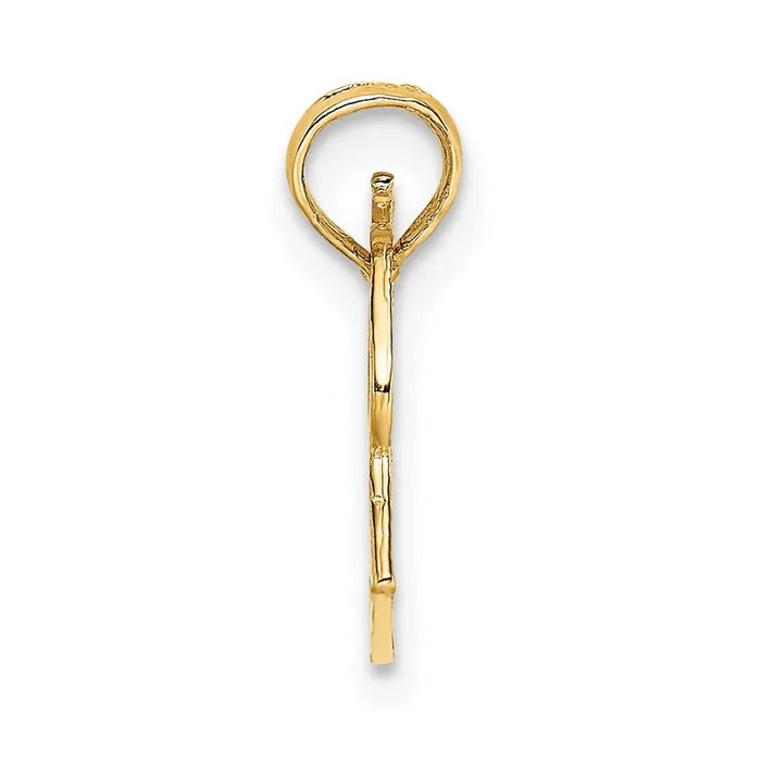 Qgold Necklaces 10k Yellow Gold 76 mm Megaphone with Handle Pendant 042 grams Qgold Necklaces 10k Yellow Gold 76 mm Megaphone with Handle Pendant 042 grams
