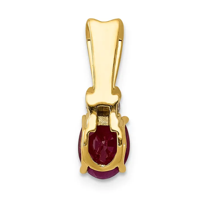 Qgold Necklaces 14k wRhodium Diamond and 66 Oval Ruby Pendant 065 grams Qgold Necklaces 14k wRhodium Diamond and 66 Oval Ruby Pendant 065 grams