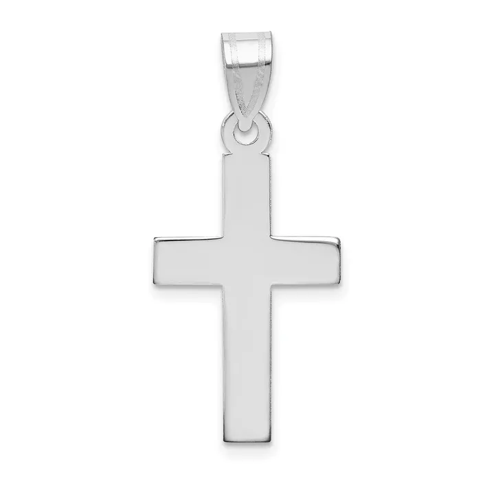 Qgold Necklaces 14k White Gold 15 mm Polished Cross Pendant 094 grams