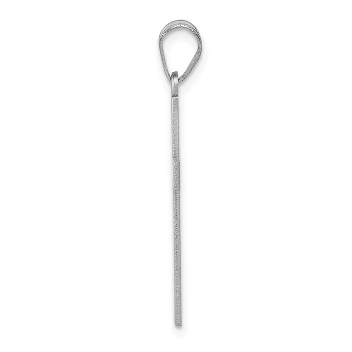 Qgold Necklaces 14k White Gold 15 mm Polished Cross Pendant 094 grams