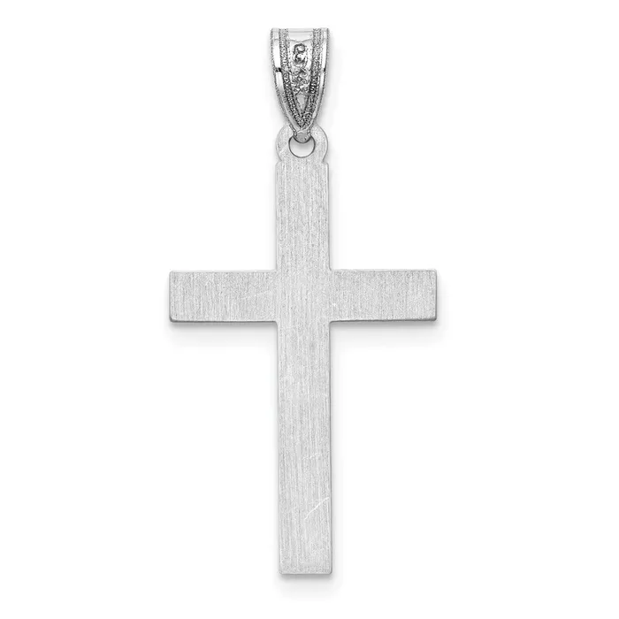 Qgold Necklaces 14k White Gold 15 mm Polished Cross Pendant 094 grams