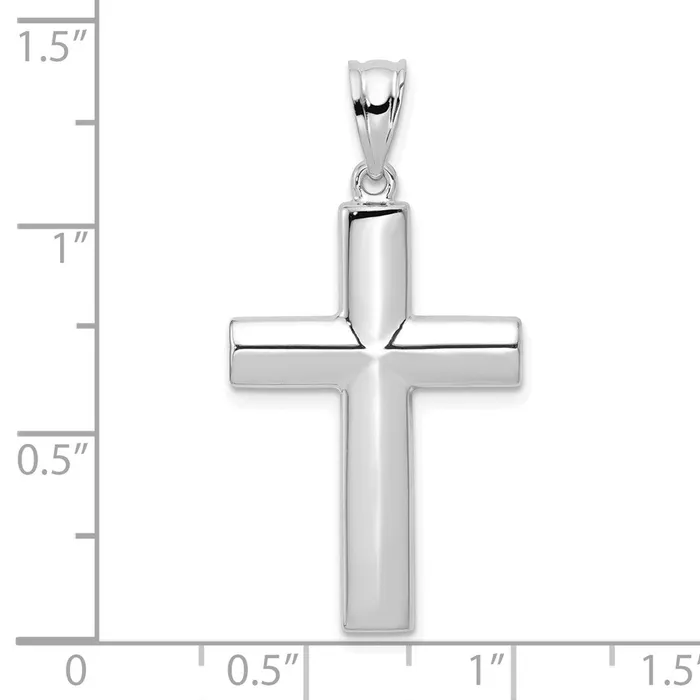 Qgold Necklaces 14k White Gold 175 mm Hollow Cross Pendant 132 grams Qgold Necklaces 14k White Gold 175 mm Hollow Cross Pendant 132 grams
