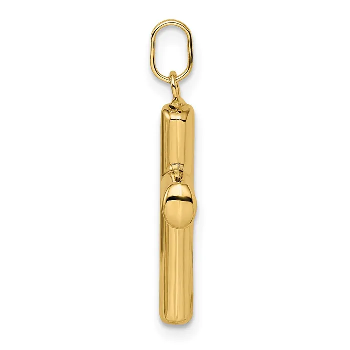 Qgold Necklaces 14k Yellow Gold 145 mm Polished Puffed Cross Pendant 077 grams
