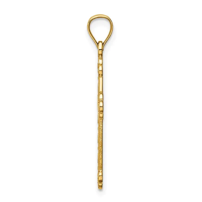 Qgold Necklaces 14k Yellow Gold 1503 mm Satin and Polished Faith Cross Pendant 102 grams Qgold Necklaces 14k Yellow Gold 1503 mm Satin and Polished Faith Cross Pendant 102 grams