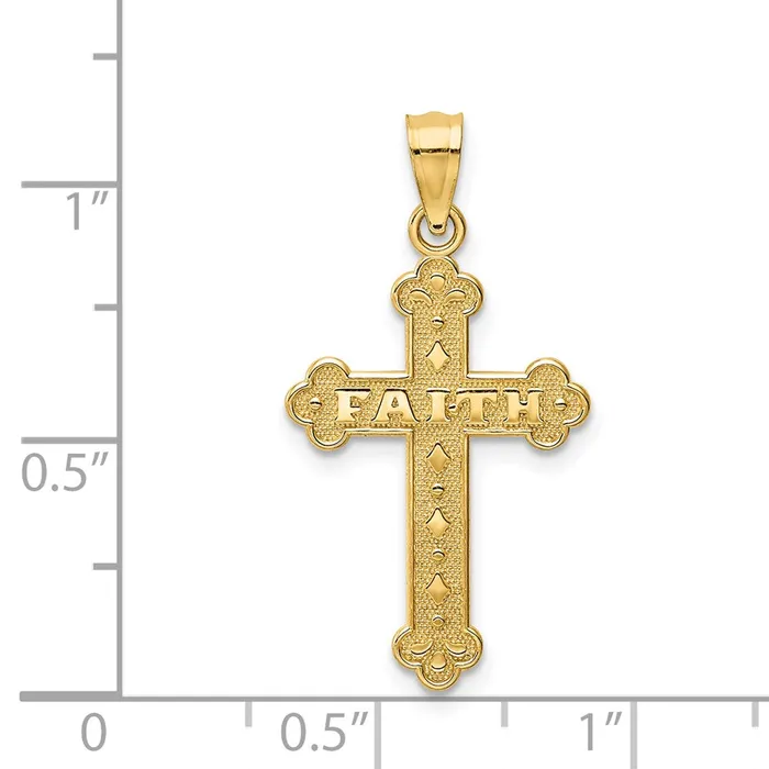 Qgold Necklaces 14k Yellow Gold 1503 mm Satin and Polished Faith Cross Pendant 102 grams Qgold Necklaces 14k Yellow Gold 1503 mm Satin and Polished Faith Cross Pendant 102 grams