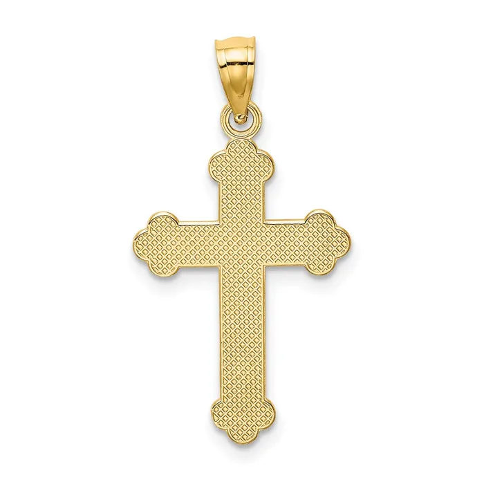 Qgold Necklaces 14k Yellow Gold 1503 mm Satin and Polished Faith Cross Pendant 102 grams Qgold Necklaces 14k Yellow Gold 1503 mm Satin and Polished Faith Cross Pendant 102 grams