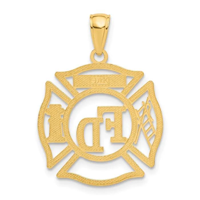 Qgold Necklaces 14k Yellow Gold 205 mm FD MEMBER in Shield Pendant 142 grams Qgold Necklaces 14k Yellow Gold 205 mm FD MEMBER in Shield Pendant 142 grams