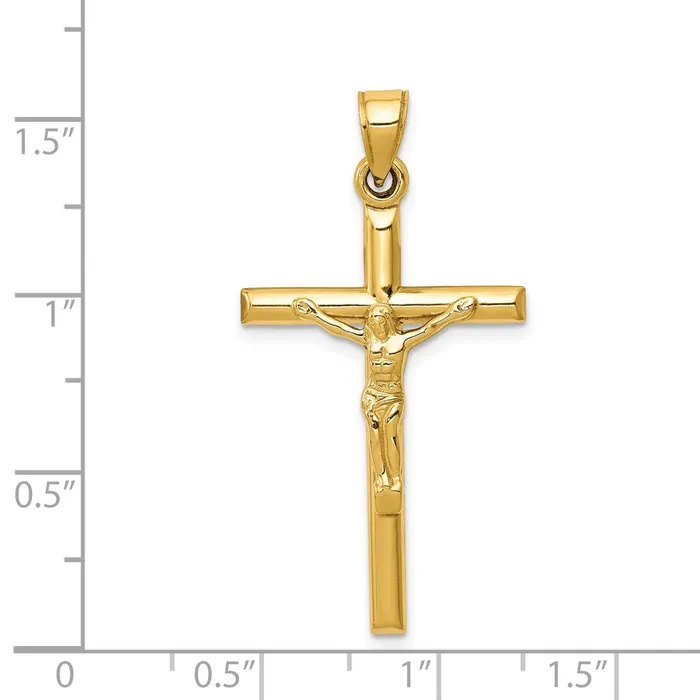Qgold Necklaces 14k Yellow Gold 20 mm Hollow Jesus Crucifix Pendant 101 grams Qgold Necklaces 14k Yellow Gold 20 mm Hollow Jesus Crucifix Pendant 101 grams