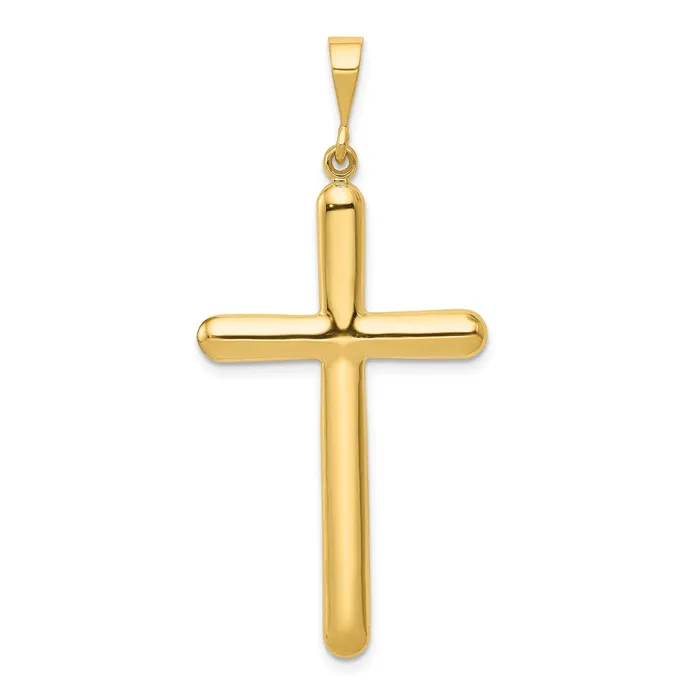 Qgold Necklaces 14k Yellow Gold 23 mm Cross Pendant 364 grams