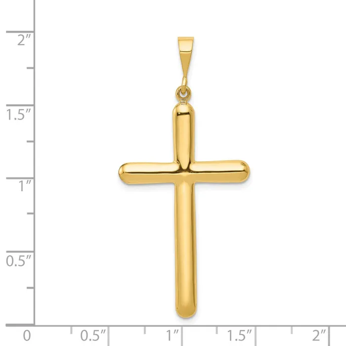Qgold Necklaces 14k Yellow Gold 23 mm Cross Pendant 364 grams Qgold Necklaces 14k Yellow Gold 23 mm Cross Pendant 364 grams