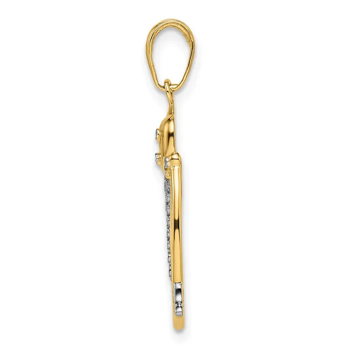 Qgold Necklaces 14k Yellow Rhodium 125 mm Diamondcut Cat Pendant 14 grams Qgold Necklaces 14k Yellow Rhodium 125 mm Diamondcut Cat Pendant 14 grams