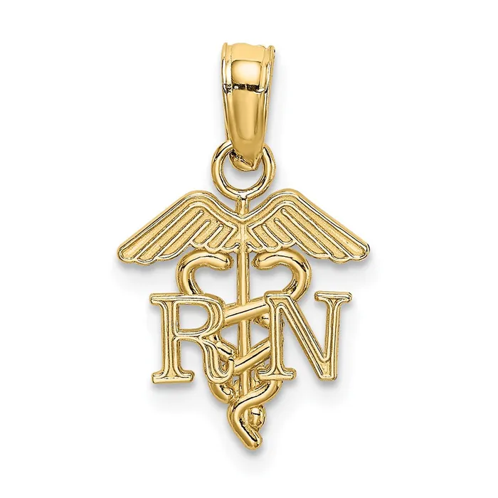 Qgold PreStyled Sets 10k Yellow Gold 1057 mm RN Caduceus Pendant 05 grams Qgold PreStyled Sets 10k Yellow Gold 1057 mm RN Caduceus Pendant 05 grams
