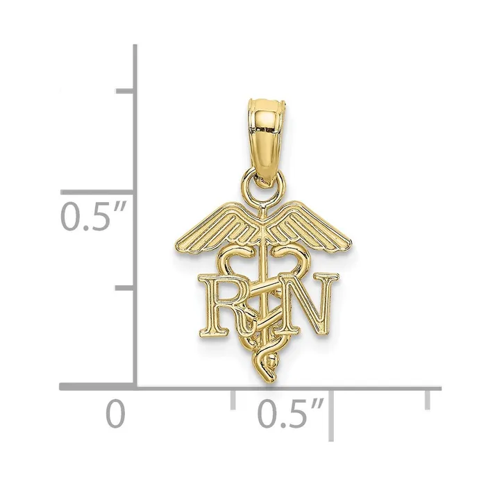 Qgold PreStyled Sets 10k Yellow Gold 1057 mm RN Caduceus Pendant 05 grams Qgold PreStyled Sets 10k Yellow Gold 1057 mm RN Caduceus Pendant 05 grams