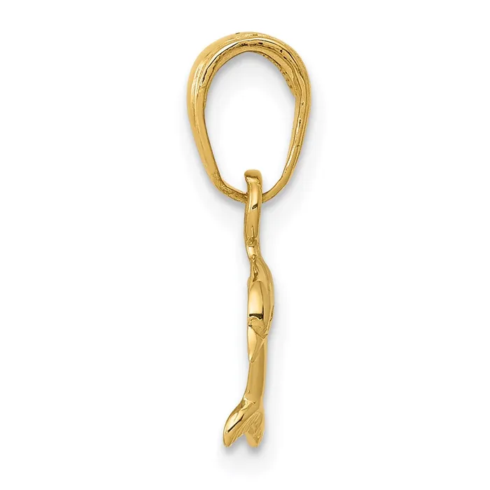 Qgold PreStyled Sets 14k Yellow Gold 11 mm Mini Dolphin Pendant 043 grams Qgold PreStyled Sets 14k Yellow Gold 11 mm Mini Dolphin Pendant 043 grams