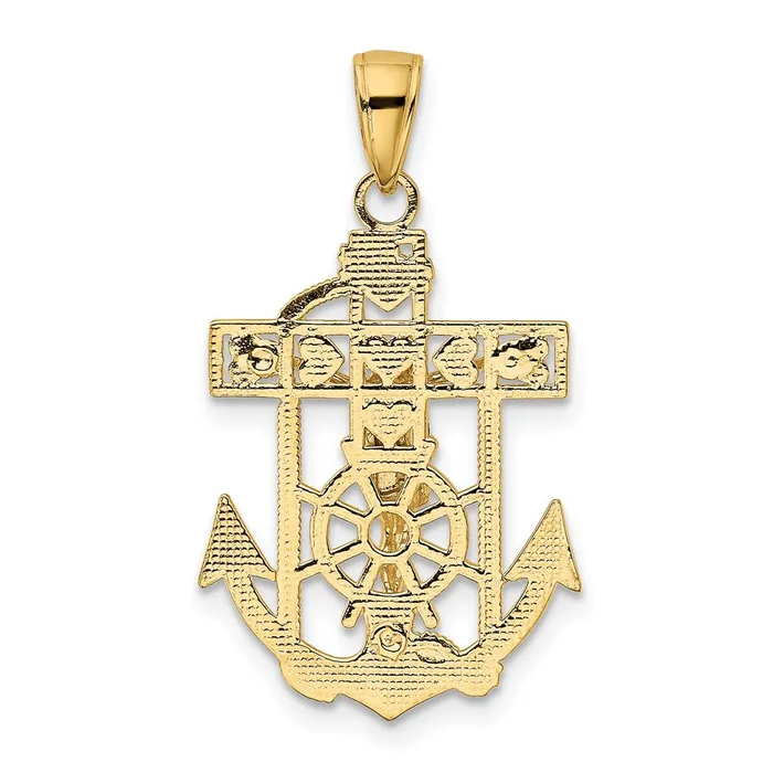 Qgold PreStyled Sets 14k Yellow Gold 18 mm Polished Textured Mini Mariners Crucifix Pendant 213 grams Qgold PreStyled Sets 14k Yellow Gold 18 mm Polished Textured Mini Mariners Crucifix Pendant 213 grams
