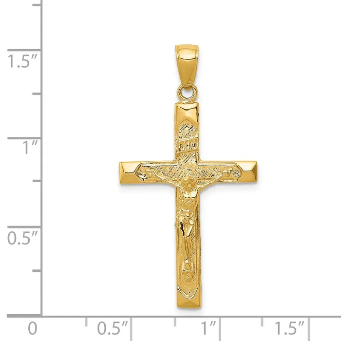 Qgold PreStyled Sets 14k Yellow Gold 20 mm Jesus Crucifix Pendant 236 grams Qgold PreStyled Sets 14k Yellow Gold 20 mm Jesus Crucifix Pendant 236 grams