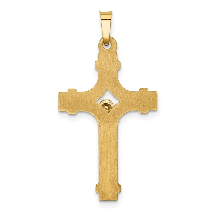 Qgold Rings 14k Twotone 1725 mm Polished INRI Crucifix Pendant 097 grams