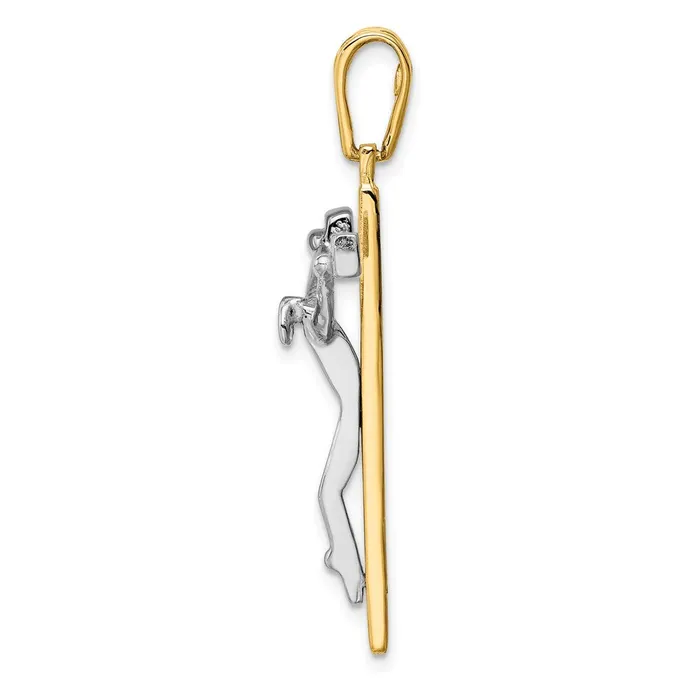 Qgold Rings 14k Twotone 25 mm Twotone Jesus Crucifix Charm 277 grams Qgold Rings 14k Twotone 25 mm Twotone Jesus Crucifix Charm 277 grams