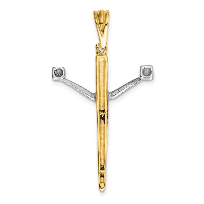 Qgold Rings 14k Twotone 25 mm Twotone Jesus Crucifix Charm 277 grams Qgold Rings 14k Twotone 25 mm Twotone Jesus Crucifix Charm 277 grams