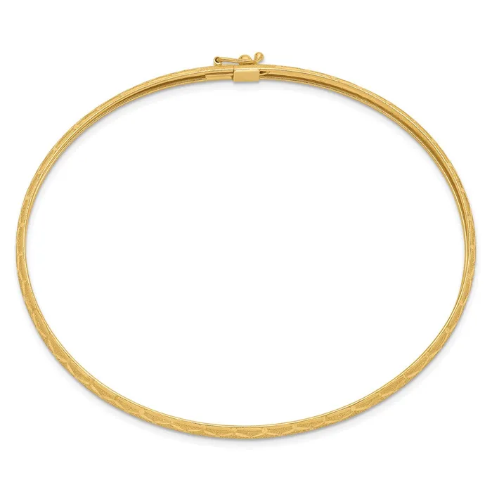 Qgold Rings 14k Yellow Gold 45 mm Hexagonal Design Diamondcut Flexible Bangle 263 grams Qgold Rings 14k Yellow Gold 45 mm Hexagonal Design Diamondcut Flexible Bangle 263 grams