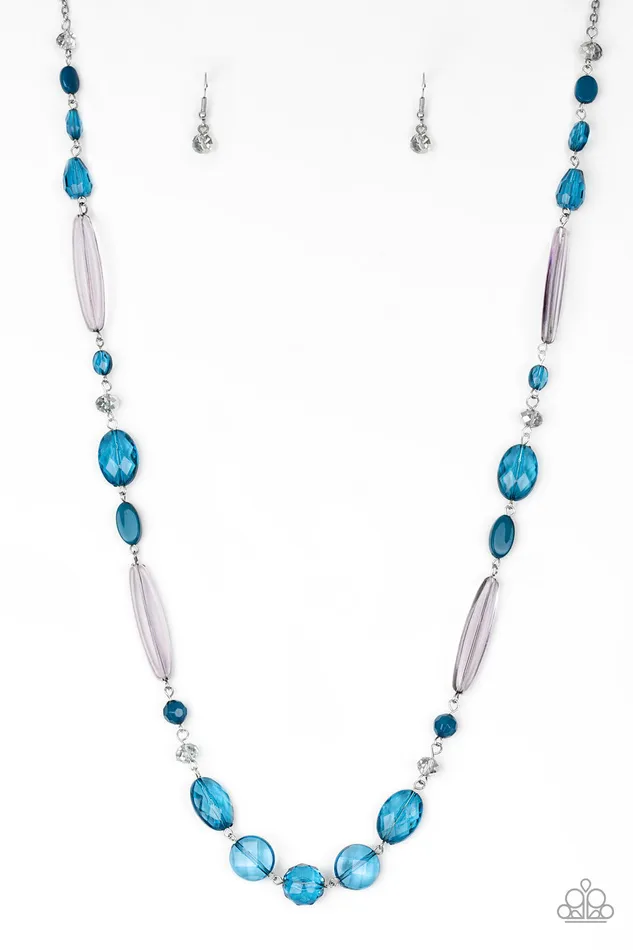 Quite Quintessence Blue Bead Silver Necklace Paparazzi Accessories Necklaces