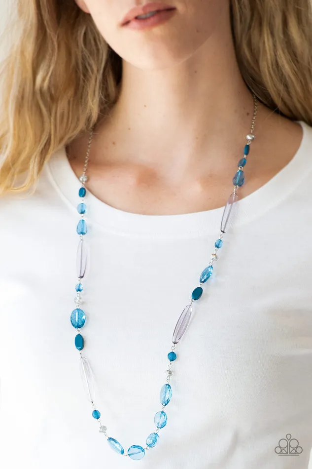 Quite Quintessence Blue Bead Silver Necklace Paparazzi Accessories Necklaces