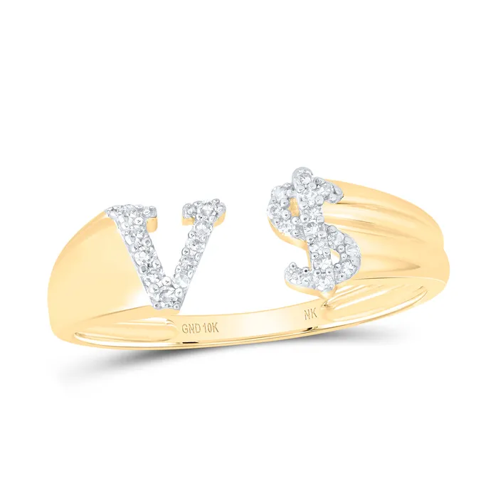 Rings 110CtwNat Dia Nk Gift Initial V Ladies Dollar Ring 175 grams GND