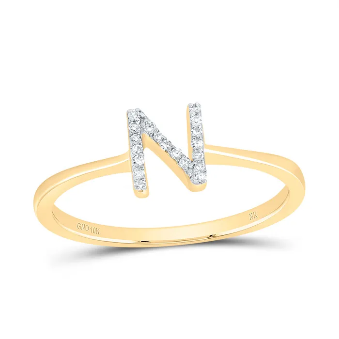 Rings 120CtwDia Nk Gift Initial N Ring 154 grams GND