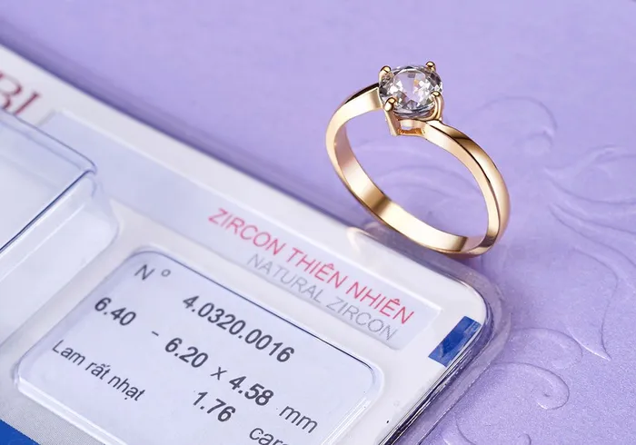 Rings AME Jewellery Blue Zircon Twist Ring in 14K Yellow Gold