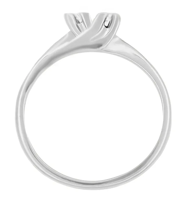 Rings Antique Jewelry Mall 1950s Retro Diamond Bypass Ring in White Gold