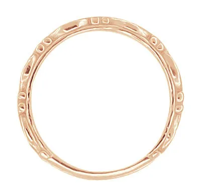 Rings Antique Jewelry Mall Art Deco Scrolls Wedding Band in 14 Karat Rose Pink Gold Rings Antique Jewelry Mall Art Deco Scrolls Wedding Band in 14 Karat Rose Pink Gold